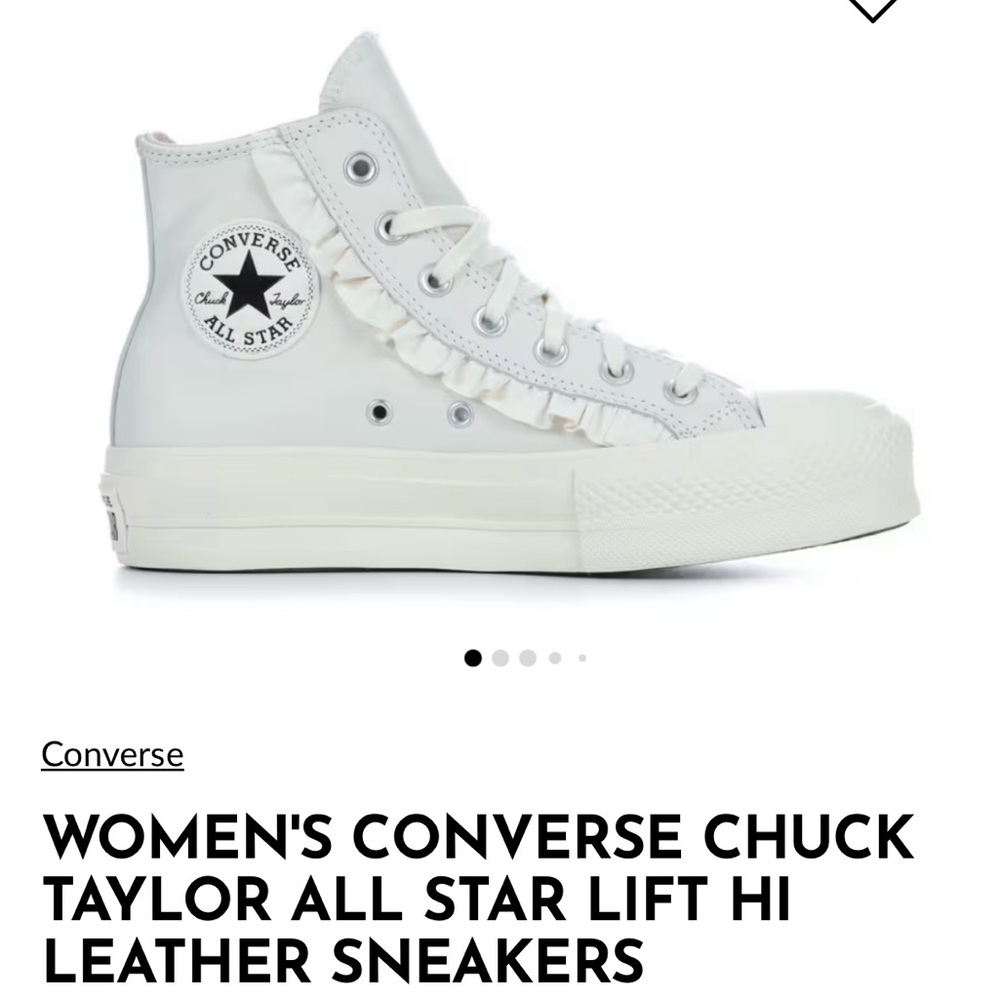 Converse Women's Chuck Taylor All Star Lift Hi White Leather Sneakers